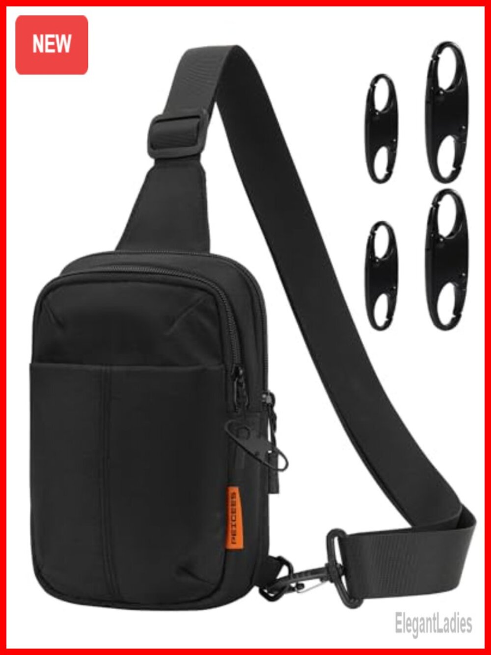 Men's Anti Theft Sling Bag Small Crossbody Travel Pack Nylon